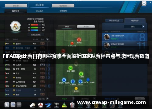 FIFA国际比赛日有哪些赛事全面解析国家队赛程看点与球迷观赛指南